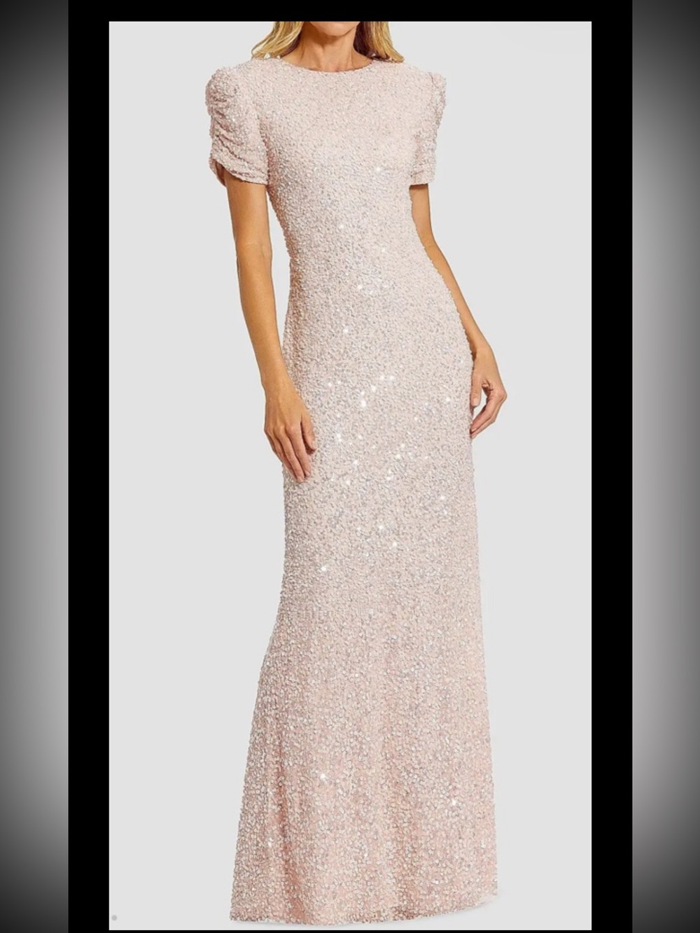 Mac Duggal Beaded Gown,blush,sz 10, New Without Tag/no Missing Beads